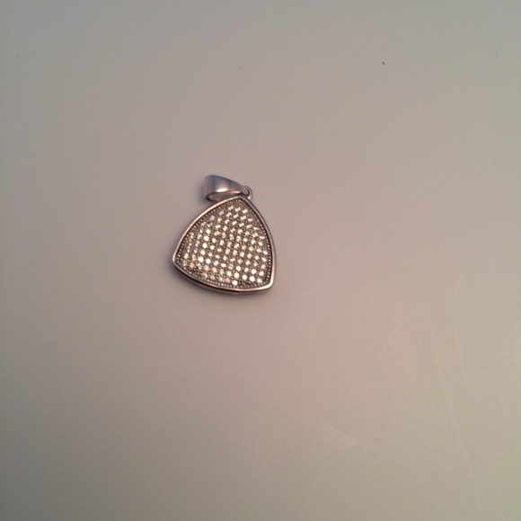 Triangular Sterling Pendant and Earrings with - Picture 6 of 7